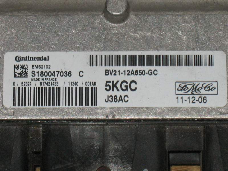 ECU FIESTA 1.4 BV2112A650GC S180047036C 5KGC BV21-12A650-GC