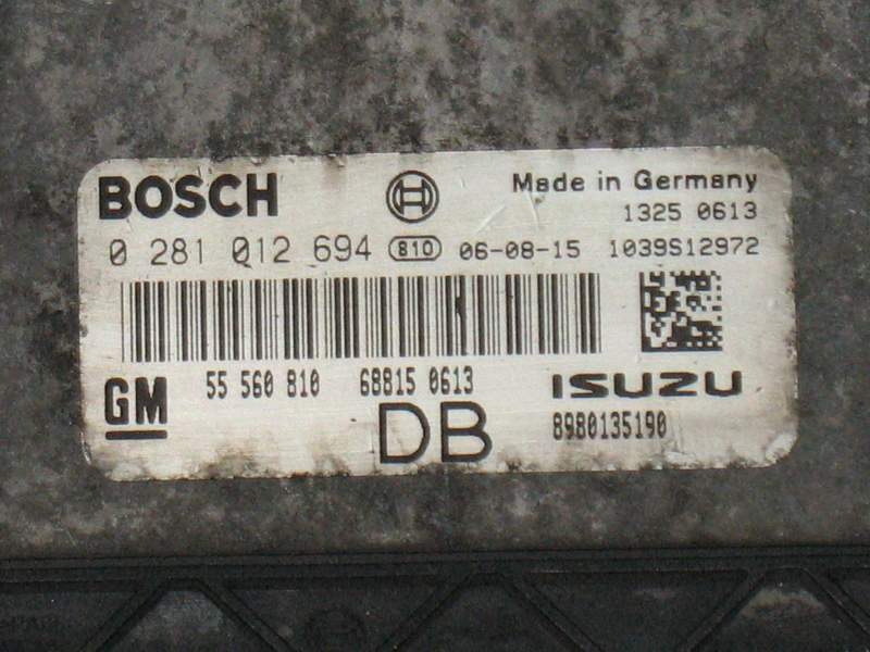 ECU OPEL ASTRA 1.7 CDTI Z17DTH 0281012694 55560810 DB EDC 16C9-3.30