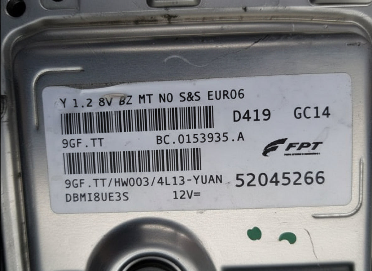 Ecu LANCIA Y 1.2 8V 5p. Easypower Lounge 9GF.TT HW003 52018627