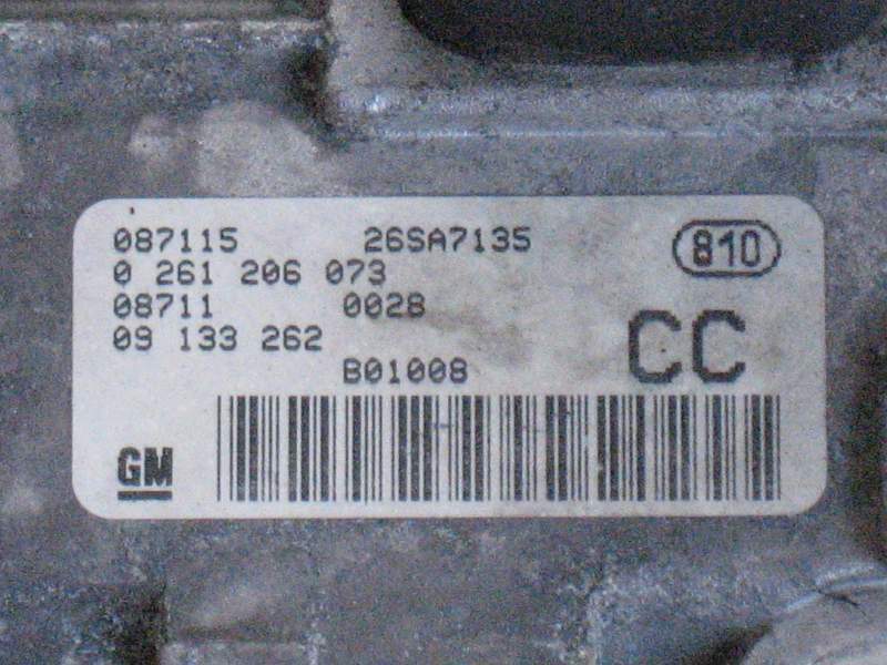 ECU OPEL ASTRA G 1.2 BOSCH 0261206073 GM 09133262 CC