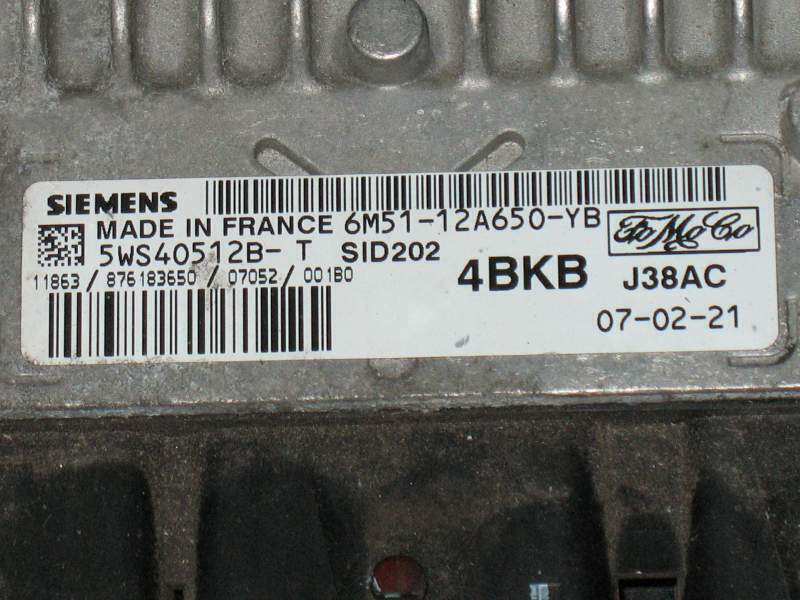 ECU FORD 1.8 TDCI SIEMENS 5WS40512B-T FoMoCo 6M51 12A650-YB 4BKB