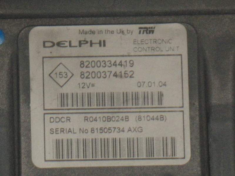 ECU RENAULT MEGANE 1.5 DCI R0410B024B 8200334419 8200374152
