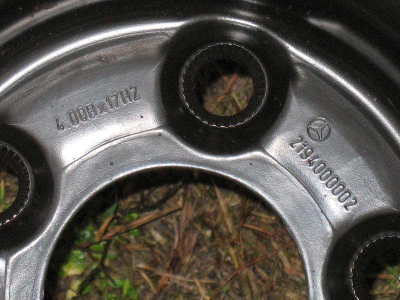 Ruotino x 17 Mercedes A, B, C, CLK E, GL, M, S, SL, SLK, Vito