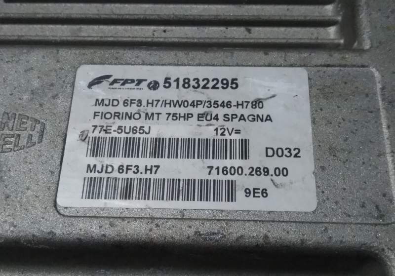 Ecu centralita fiat fiorino 1.3 51832295 mjd 6f3.h7 hw04p 75HP