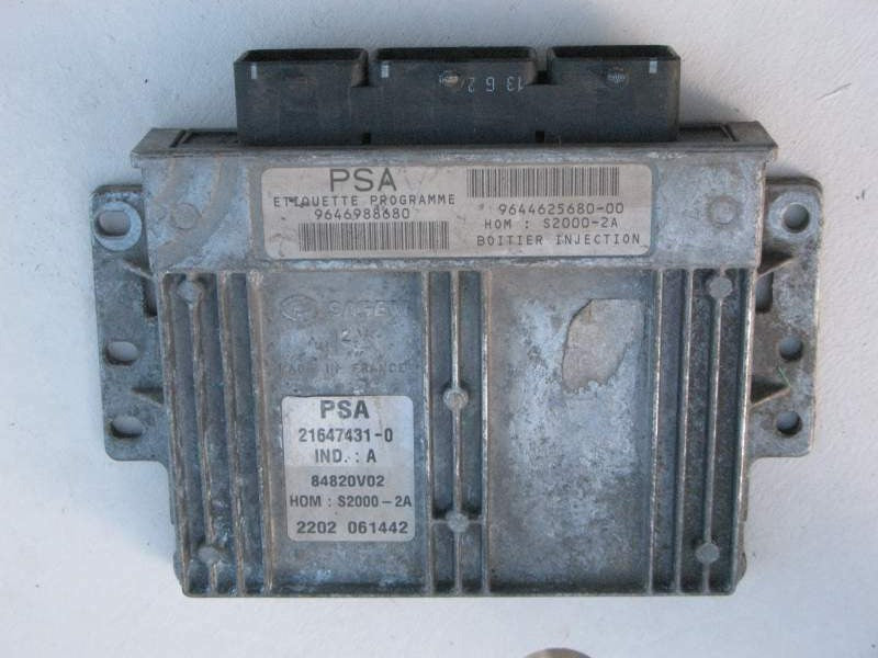 ECU PEUGEOT 206 1.4 9646988680 21647431-0 9644625680-00 S2000-2A