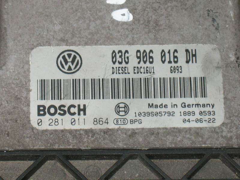 Ecu SEAT ALTEA TOLEDO 1.9 TDI 03G906016DH BOSCH 0281011864 EDC 16U1-5.41