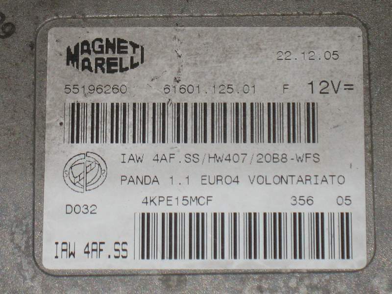 ECU FIAT Panda 1.1 HW407 IAW 4AF.SS 51793113 55196260 4AF.SS