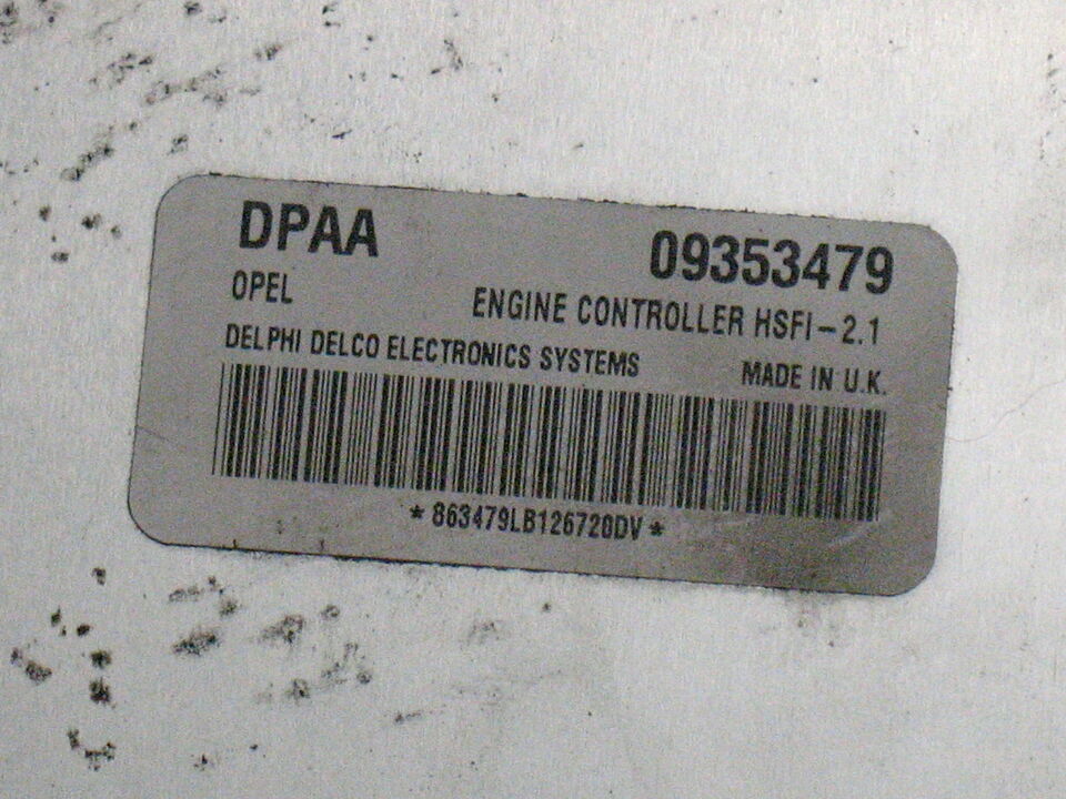 Ecu opel zafira 1.6 09353479 hsfi-2.1
