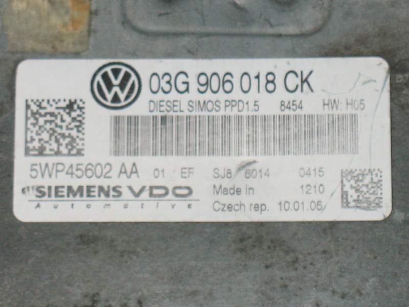 ECU VW PASSAT 2.0 TDI 5WP45602AA 03G906018CK SIMOS PPD1.5