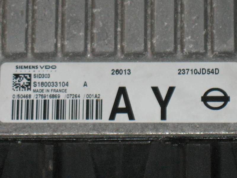 ECU NISSAN QASHQAI 1.5 DCI VDO S180033104A 23710JD54D AY SID303