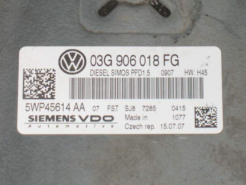 ECU VW PASSAT 2.0 TDI VDO 5WP45614AA 03G906018FG SIMOS PPD1.5