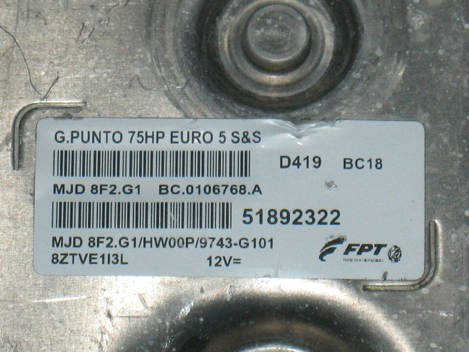 FIAT PUNTO EVO MARELLI MJD 8F2.G1 51892322 75HP BC0106768A HW00P