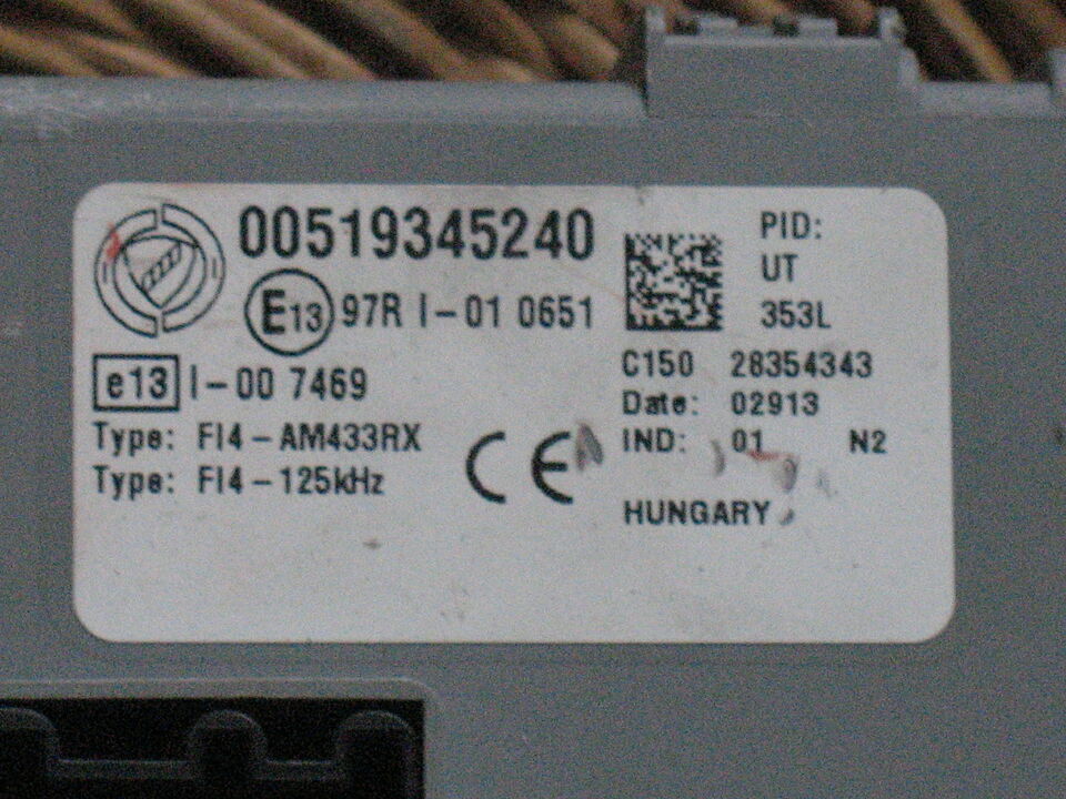 Body computer fiat panda bcm 00519345240 519345240 blu