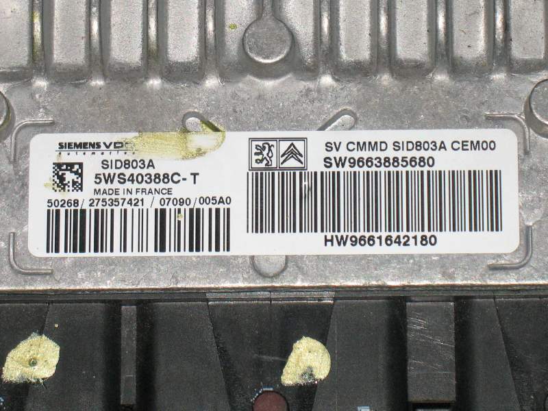 ECU CITROEN C5 2.0 HDI SIEMENS VDO 5WS40388CT HW 9661642180