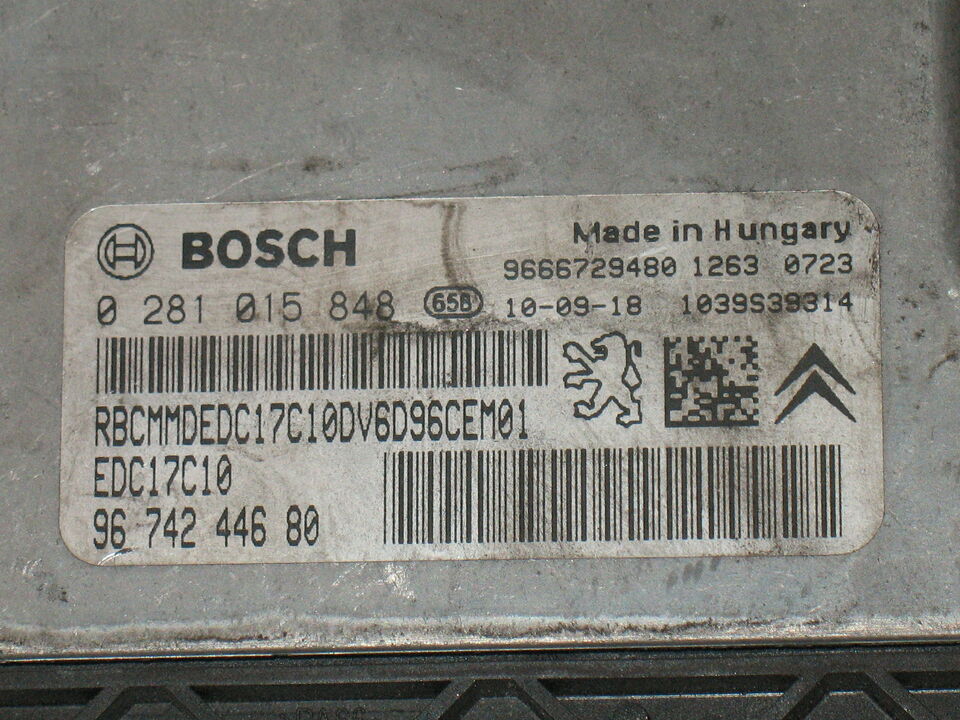 ECU CITROEN PEUGEOT 1.6 HDI 0281015848 9666922280 EDC17C10