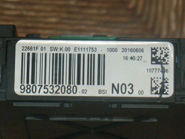 Ecu body computer citroen peugeot 1.6 bsi 9807532080 bsi n03
