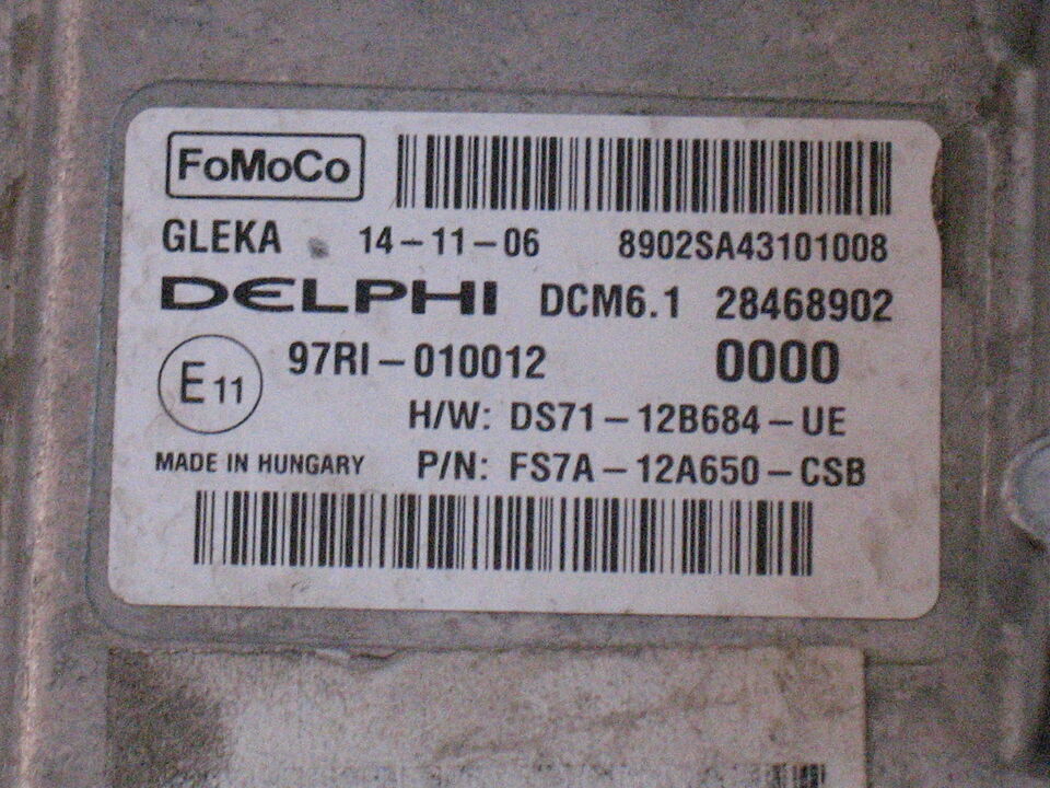 ECU Ford Mondeo 2.0 TDCI fomoco delphi 28468902 FS7A 12A650 CSB
