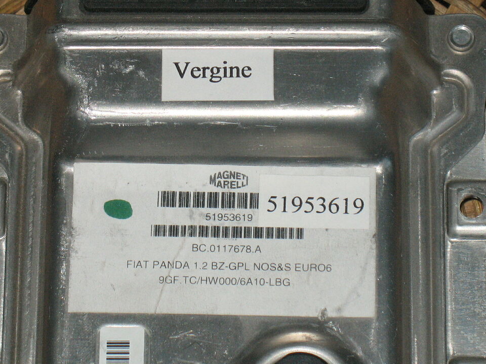 ECU FIAT PANDA 1.2 GPL FPT 51953619 BC0117678A 9GFTC HW000 9GF