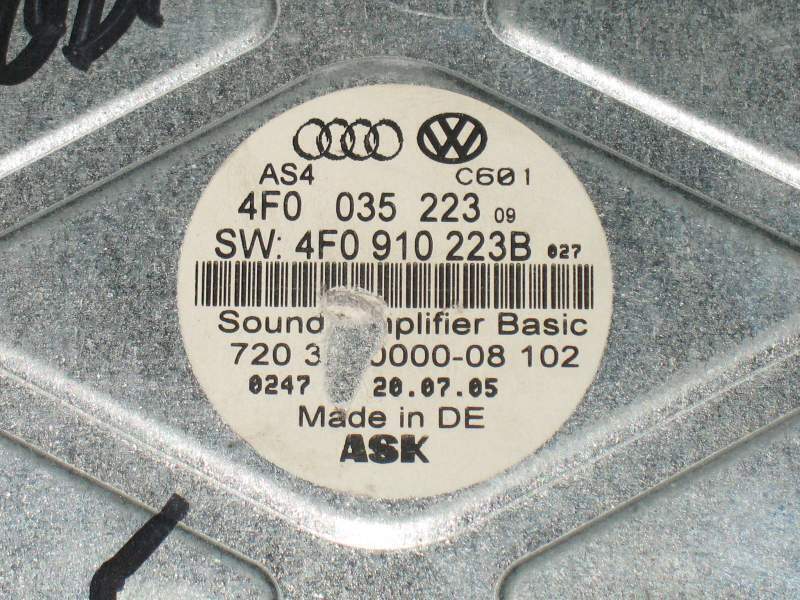AMPLIFICATORE AUDIO AUDI A6 SW 2.7 TDI 6M 132KW 4F0910223B