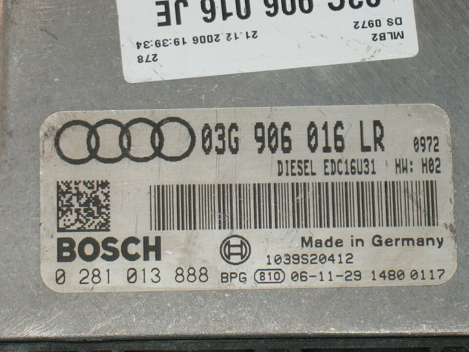 Audi A4 2.0 TDI Engine ECU 03G906016LR EDC16U31 0281013888