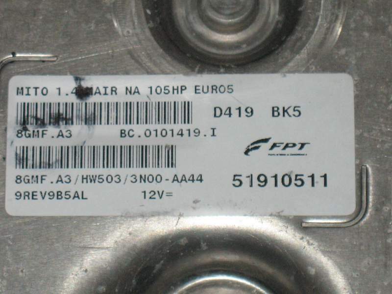 ECU ALFA MITO 1.4 16V 51910511 105hp 8GMF.A3 HW503 D419 BK5