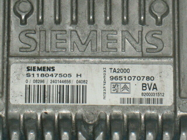ECU PEUGEOT 307 1.4 S118047505H 9651070780 BVA 8200031512 TA2000