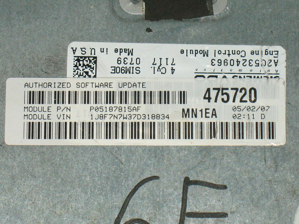 Ecu chrysler dodge siemens vdo a2c53240963 p05187815af