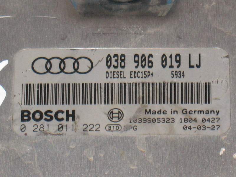 ECU AUDI A4 1.9 TDI BOSCH 0281011222 038906019LJ EDC15P+
