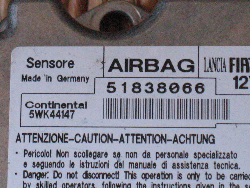 AIRBAG ECU Fiat Punto Continental 5wk44147 51838066 c100