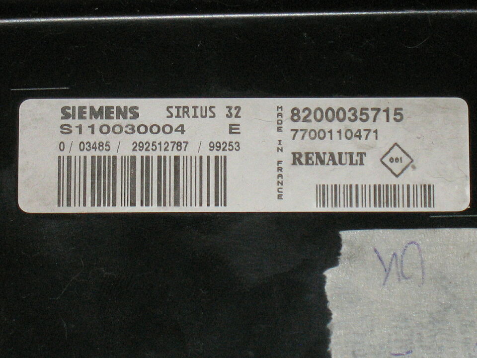 ECU RENAULT CLIO 1.6 SIRIUS 32 S110030004E 8200035715 PRONTA