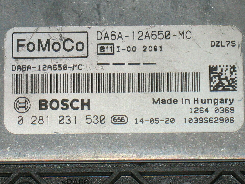 2014 FORD FIESTA 1.5 Diesel ECU DA6A-12A650-MC 0281031530 803 EDC17C10