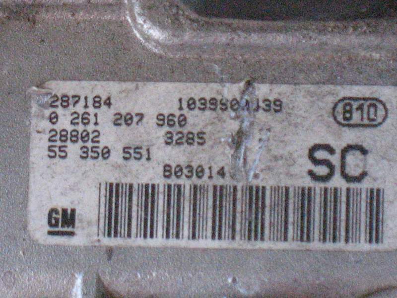 Ecu kit opel chevrolet corsa 1.0 z10xe bosch 0261207960,