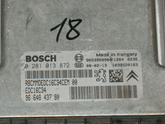 PEUGEOT 307 308 1.6 0281013872 9653958980 9664843780 EDC 16C34-4.11