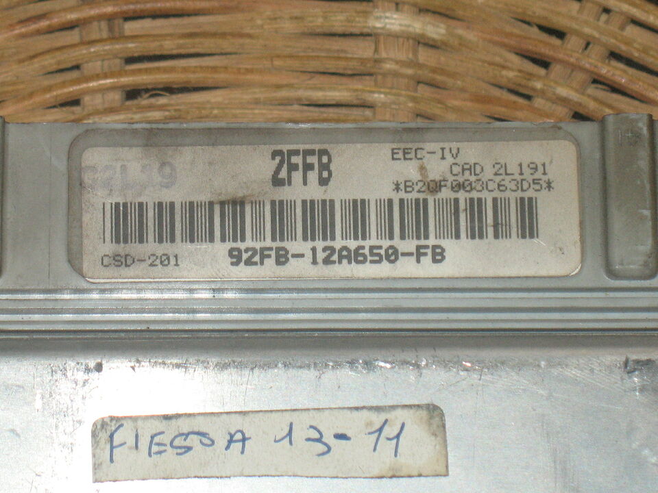 ECU FORD FIESTA 1.1 92FB 12A650 FB 92FB12A650FB 2FFB CSD-201