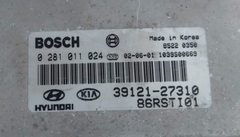 ECU CENTRALINA KIA CARENS 2.0 D 0281011024 3912127310 86RSTI01