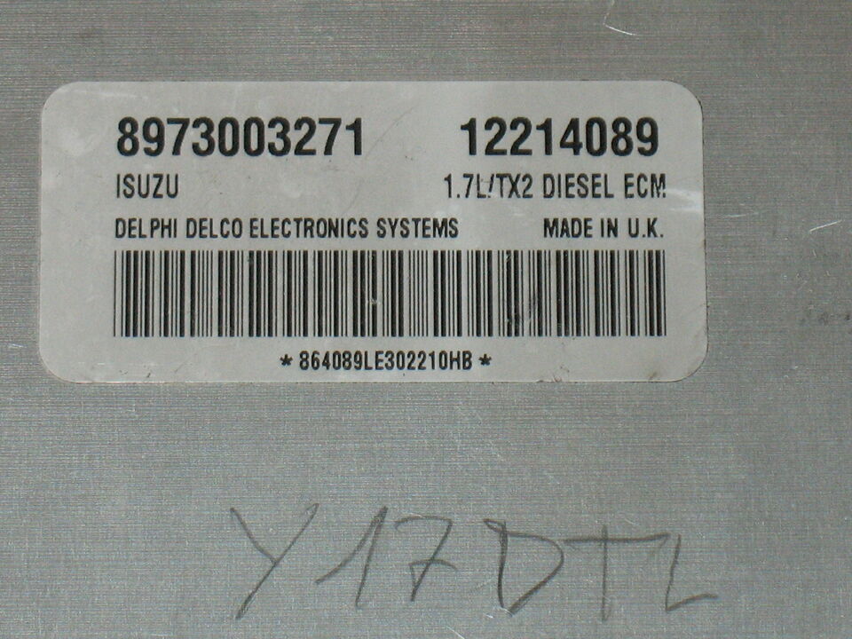 Ecu opel corsa combo 1.7 delphi delco 12214089 isuzu 8973003271