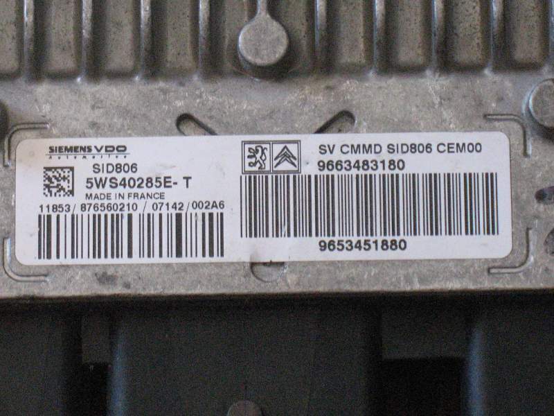 ECU CITROEN C2 1.4 HDI SID806 5WS40285E-T 9663483180 9653461880