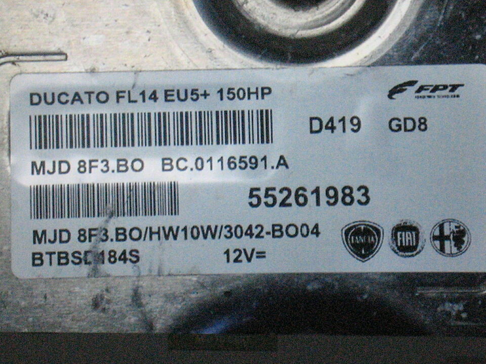 HW10W ECU FIAT DUCATO 2.3 JTD 55261983 MJD8F3.BO MJD8F3BO 8F3