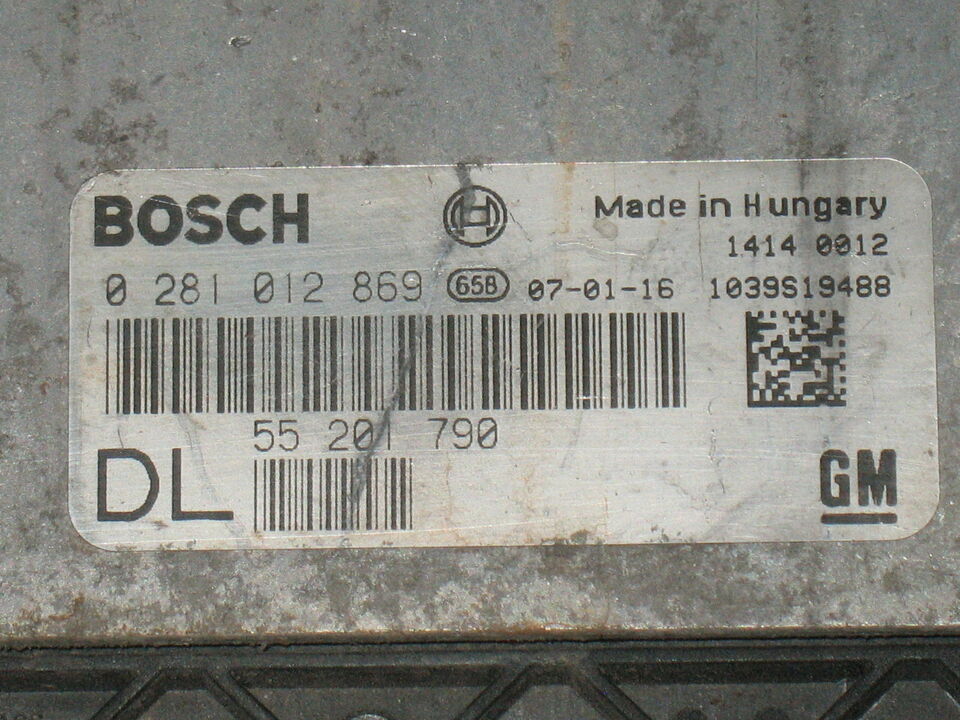 ECU OPEL VECTRA 1.9 CDTI Z19DT edc16c39 55201790 DL 0281012869