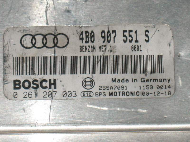 AUDI A6 2.7 BI TURBO (4B2 C5) 2001 0261207003 4B0907551S ME7 1