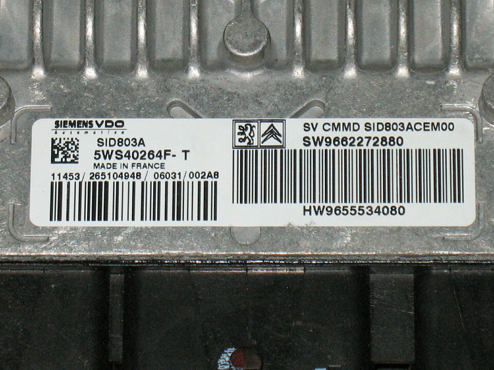 ECU PEUGEOT 407 2.0 HDI SID803A SIEMENS 5WS40264F-T SW9662272880