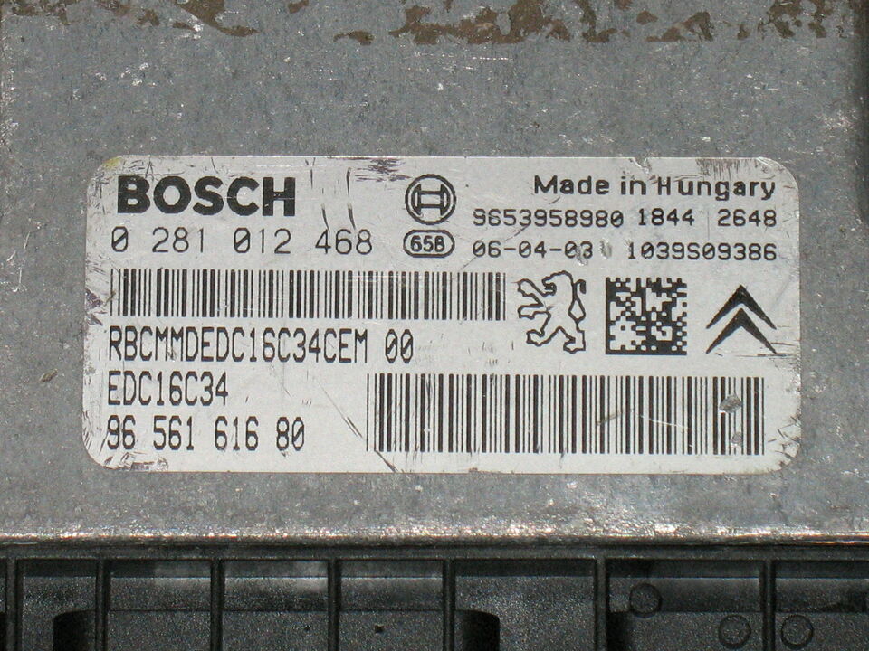 ECU Citroen Xsara Picasso 1.6 HDI BOSCH 0281012468 9656161680 EDC 16C34-2.10