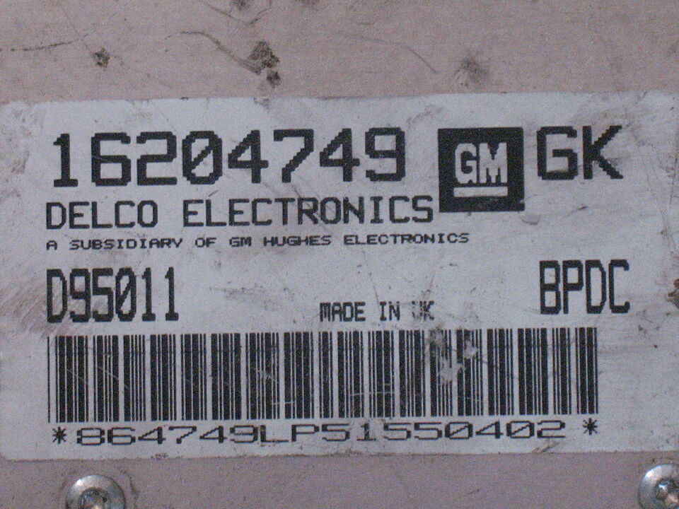 Ecu opel corsa b centralina motore 16204749 d95011 bpdc gk