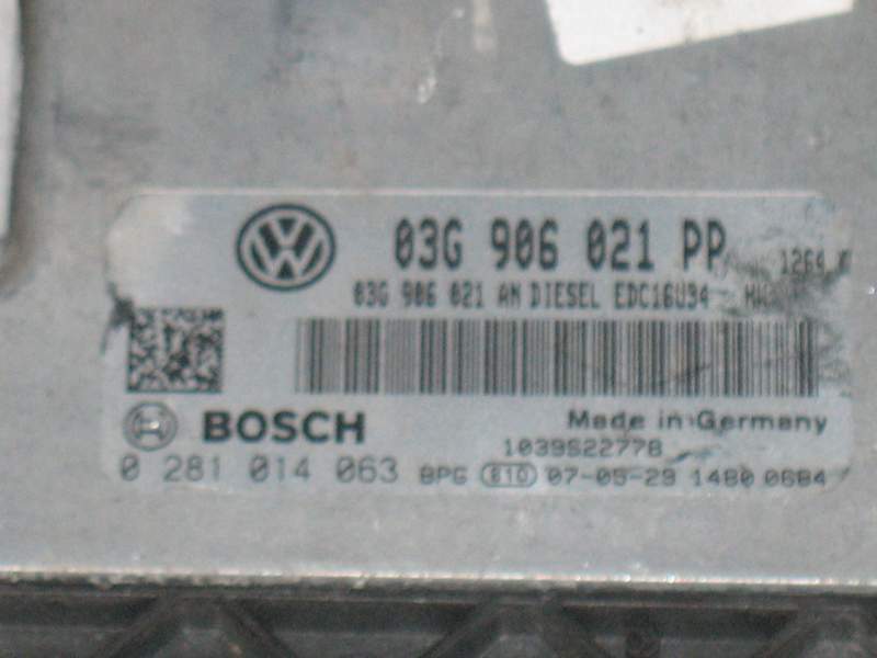 ECU VW GOLF 2.0 TDI BOSCH 0281014063 03G906021PP EDC16U34