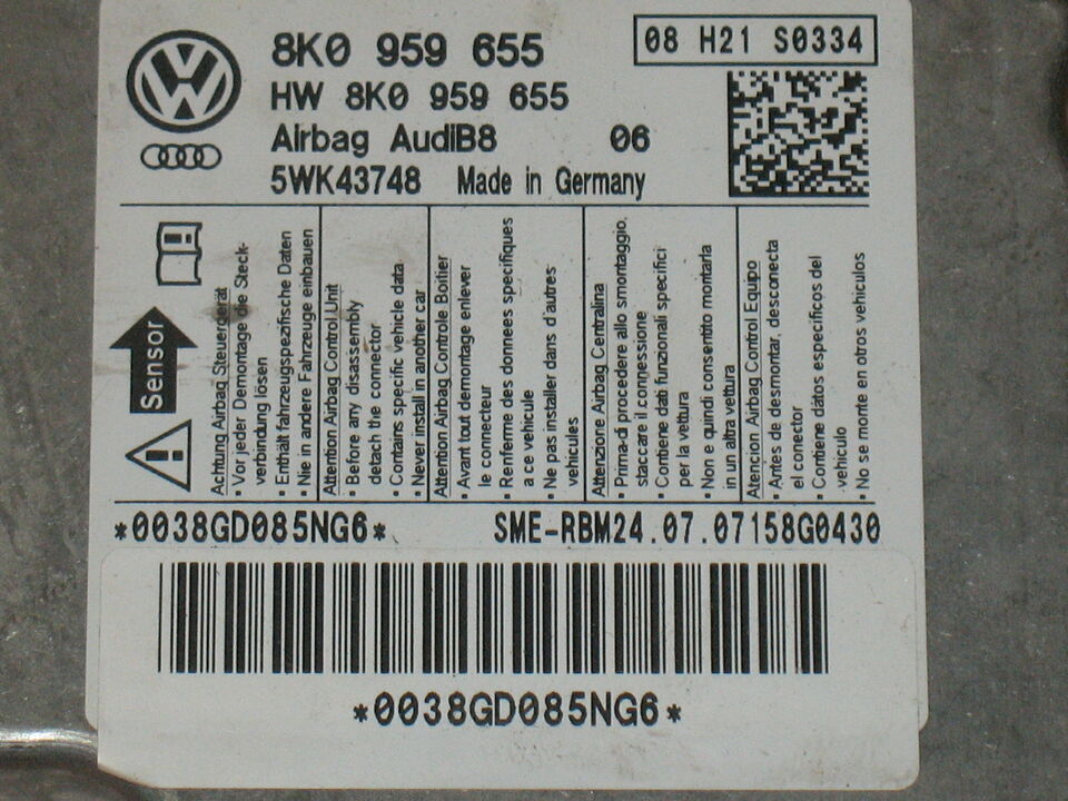 AUDI A4 B8 A5 8T 8K Q7 Q5 - 8K0959655 5WK43748 - 95320 - Airbag
