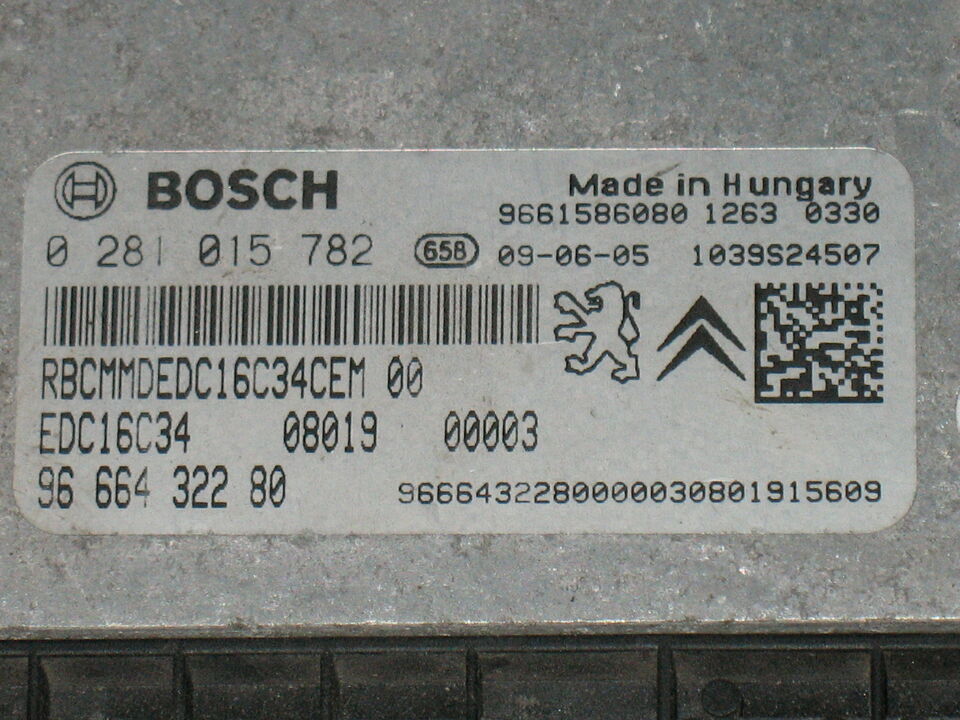 ECU CITROEN Nemo PEUGEOT 1.4 HDI EDC 16C34-5.90 0281015782 9666432280