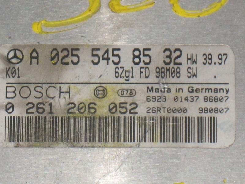 ECU MERCEDES 0261206052 A 025 545 85 32 A0255458532