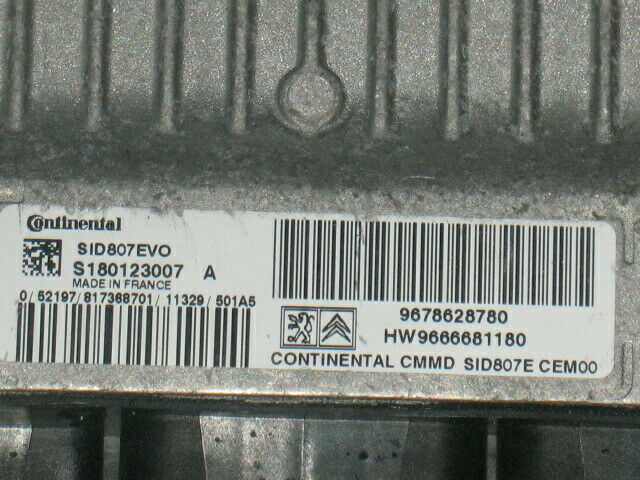 ECU CITROEN PEUGEOT 1.6 S180123007A 9678628780 SID807EVO