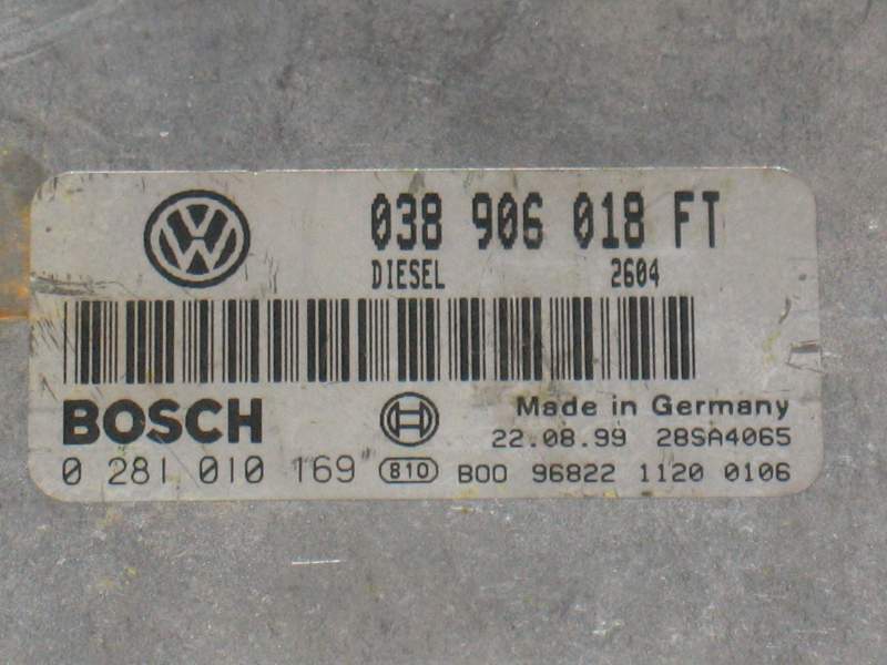Ecu ventralina vw passat 1.9 tdi 0281010169 038906018ft EDC15V