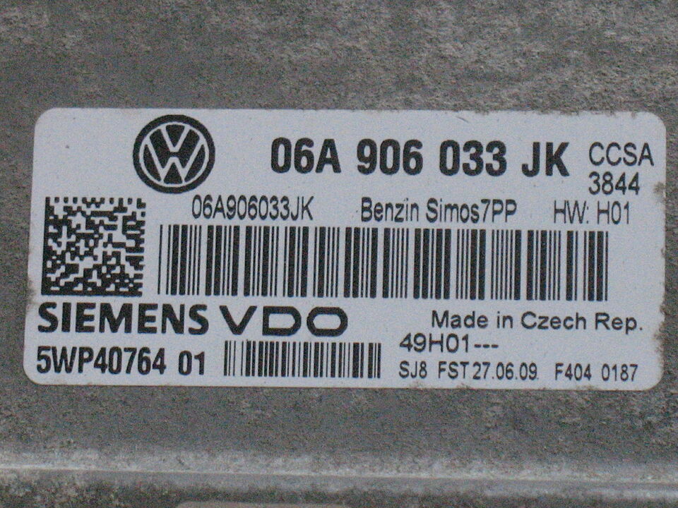 ECU VW GOLF 5WP40764 01 06A906033JK 06A906033 JK SIMOS 7PP.